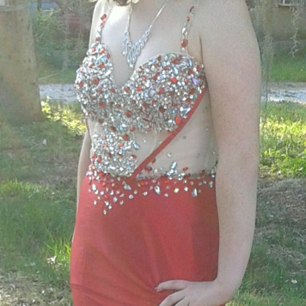 Red And Silver Prom Dress Gem